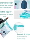 Treer Nasstaschen Babys Windeltasche für Unterwegs, Wasserdicht Doppelter Reißverschluss – Bild 5