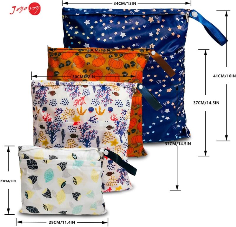 joyo roy Wet Bag wasserdichte Windeltasche für unterwegs, Nassbeutel für Kindergarten – Bild 5