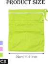 Wetbag 3 StüCk, Wiederverwendbare Wetbag Kindergarten, Wasserdichte Windeltasche, Waschbare Nasstasche Mit DoppelreißVerschluss FüR Babys, Schwimmen, Reisen, Fitnessstudio, Strand(GrüN Lila Rot) – Bild 2