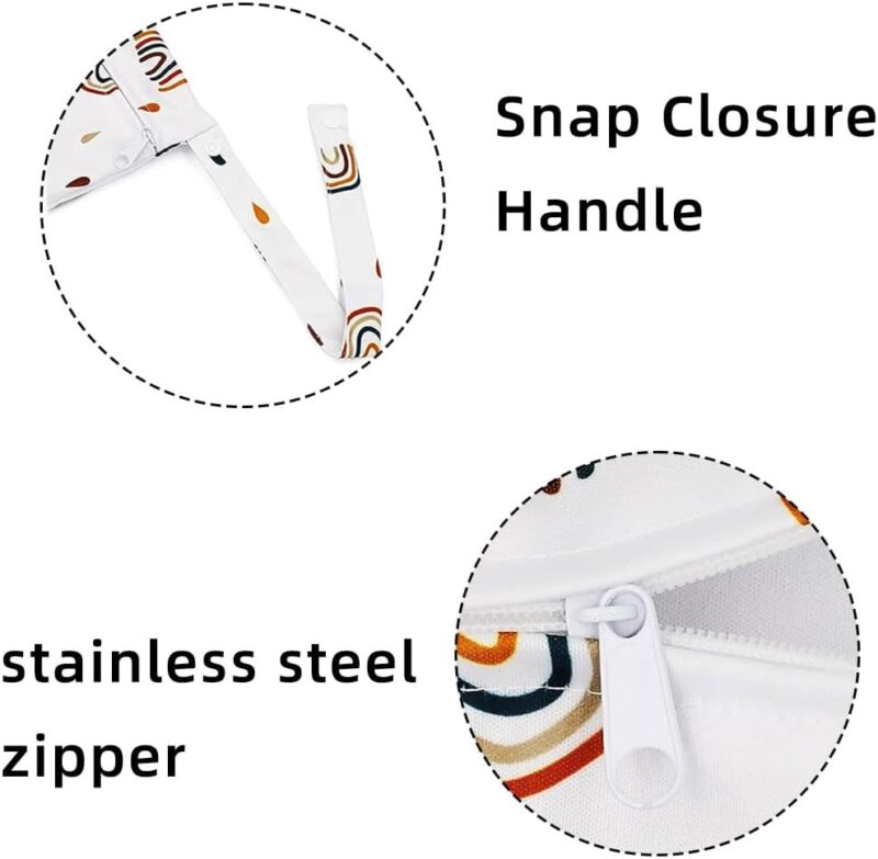 KGDUYC Stoffwindeln Nasstaschen - 2Pcs Wickeltasche Wetbag,Nasstaschen Wiederverwendbare,Wetbag Organiser Beutel,Wet Dry Cloth Windeltasche,für Baby Reisen Unterwegs – Bild 3