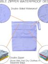 Wetbag 3 StüCk, Wiederverwendbare Wetbag Kindergarten, Wasserdichte Windeltasche, Waschbare Nasstasche Mit DoppelreißVerschluss FüR Babys, Schwimmen, Reisen, Fitnessstudio, Strand(GrüN Lila Rot) – Bild 3