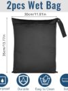Svalor 2 Stück Nasstasche,30 cm x 36 cm Wetbag Schwimmsachen wasserdichte Wet Bag mit Reißverschluss,Wiederverwendbar Schmutzige Kleidung Tasche Organiser für Badeanzüge, Strandtuch, Sportkleidung – Bild 2