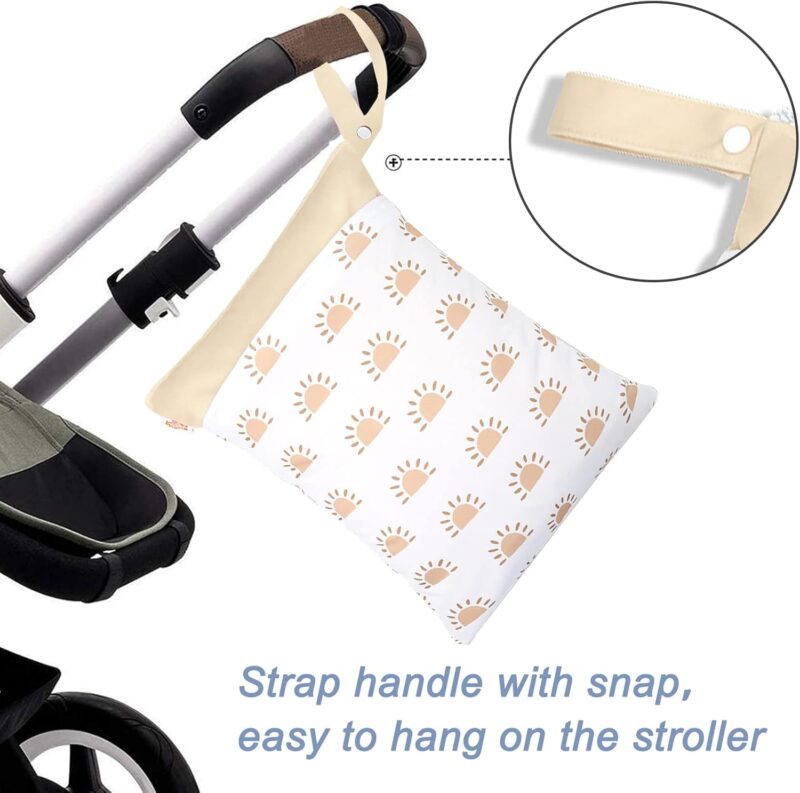 SEAUR Stoffwindeltaschen, wasserdichte Nasstasche mit Reißverschluss für Babywindeln – Bild 5