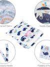 Vicloon Baby Nasstaschen,Wetbag Organiser Beutel, Wiederverwendbare Wet Bag,wasserdicht Stoffwindeln Nasstaschen für Kindergarten,Reisen, Gym,Schwimmsachen-Walstil – Bild 3