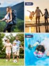Vicloon Baby Nasstaschen,Wetbag Organiser Beutel, Wiederverwendbare Wet Bag,wasserdicht Stoffwindeln Nasstaschen für Kindergarten,Reisen, Gym,Schwimmsachen-Walstil – Bild 9