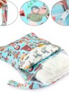 CeeKii Nass und Trocken Wickeltaschen aus Stoff, 3er Pack waschbare Reisetaschen, wasserdichte Nasstasche, wiederverwendbare Baby Strand Pool Sporttasche für Badeanzüge und nasse Kleidung mit Reißv – Bild 5