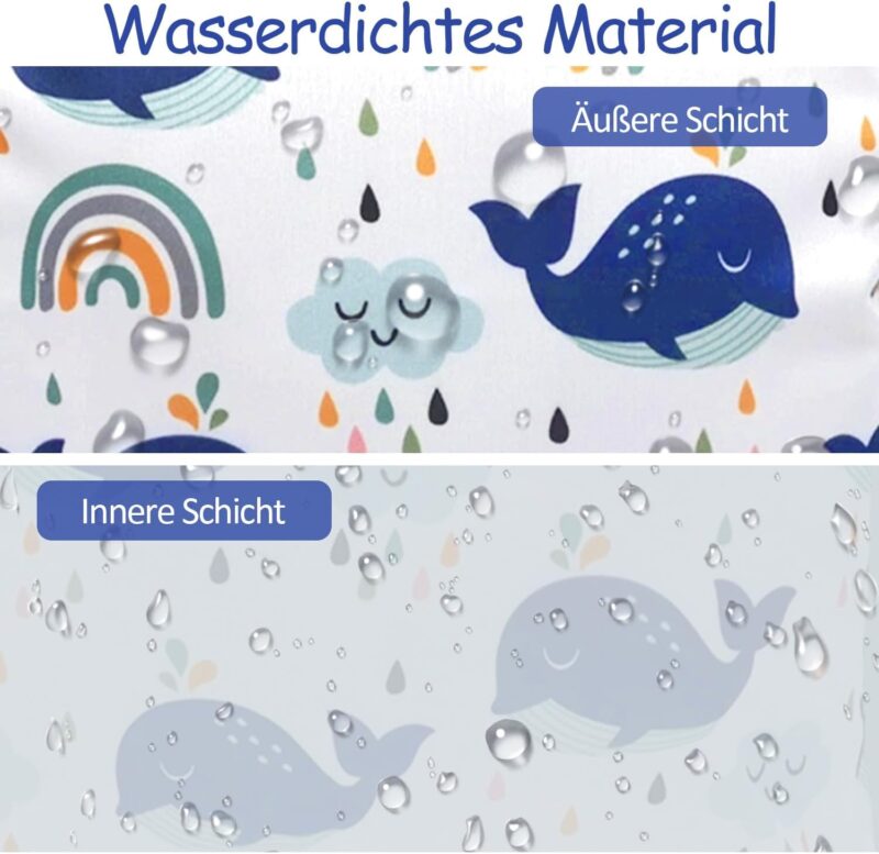 Onperpoe 2 Stück Wetbag Kindergarten Wickeltasche Groß wasserdichte Windeltasche Nasse und Trocken Nasstasche Wiederverwendbare Wet Bag mit Reißverschluss Windelbeutel Dry Bag für Baby Unterwegs – Bild 3