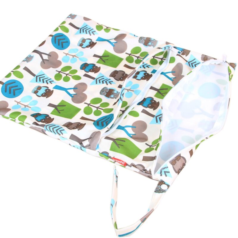 Damero Wetbag Stoffwindeln, Wickeltasche Baby Wiederverwendbar, 3 Stücke Nasstasche Stoffwindeln, Waschbar Organizer Beutel für Mädchen Jungen, Grüner Wald – Bild 4
