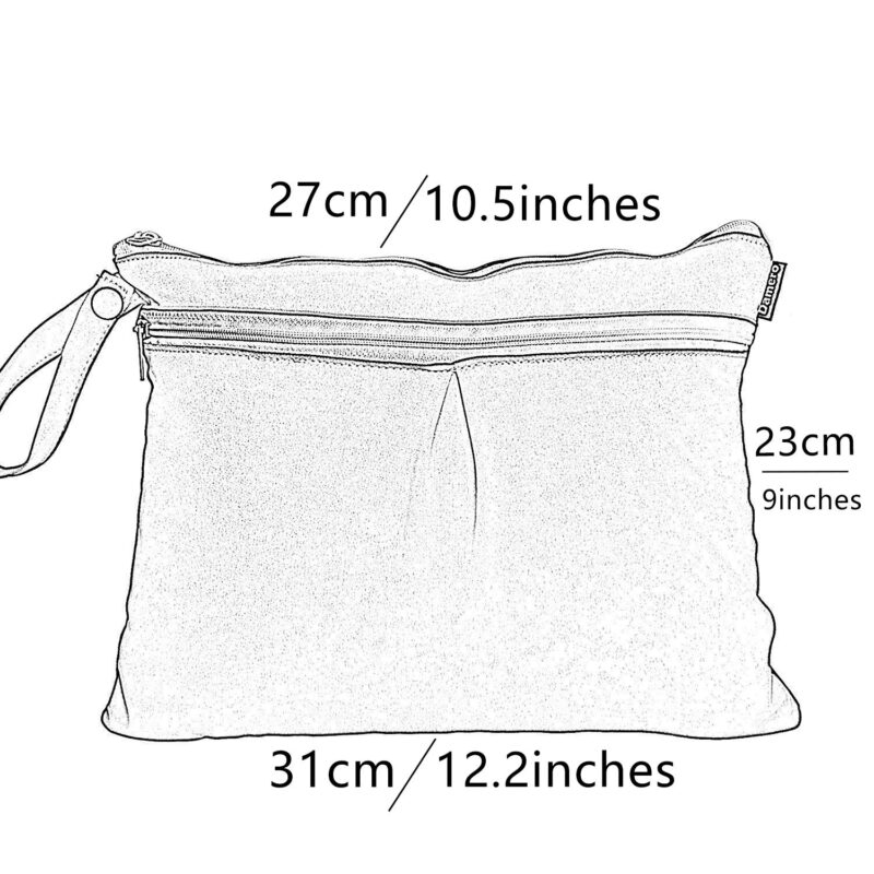 Damero Windeltasche Wetbag wiederverwendbar, Nasstaschen für Unterwegs für schmutzige Kleidung und anderes Zubehör – Bild 4