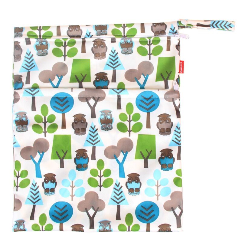 Damero Wetbag Stoffwindeln, Wickeltasche Baby Wiederverwendbar, 3 Stücke Nasstasche Stoffwindeln, Waschbar Organizer Beutel für Mädchen Jungen, Grüner Wald – Bild 2
