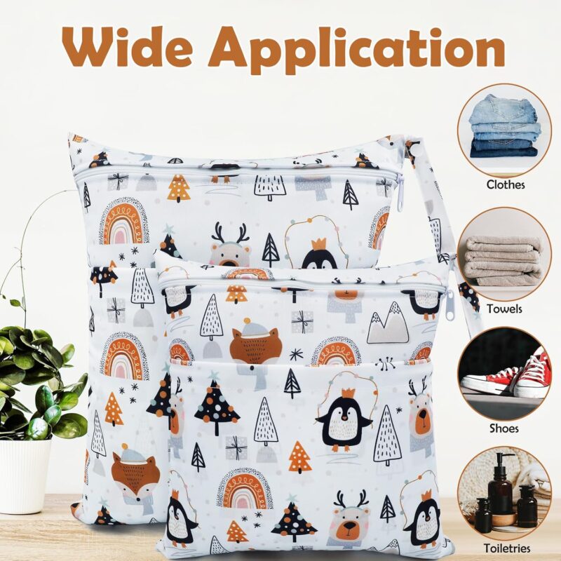 CHEESANHERR Nasstaschen Windeltasche, Wetbag, wiederverwendbar wasserdicht – Bild 5