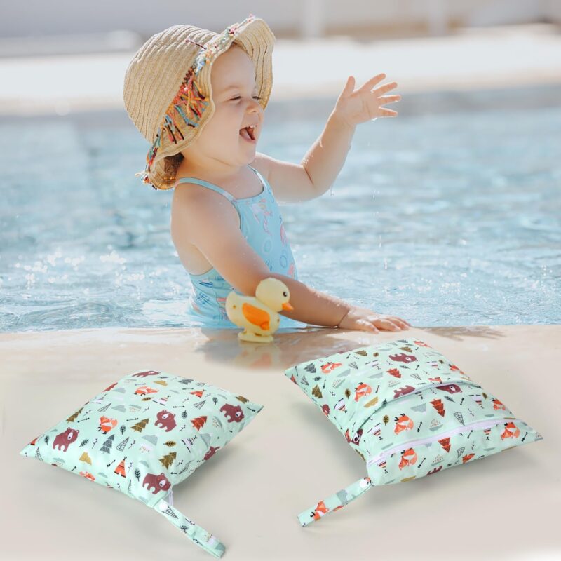 Morwealth Wetbag, wasserdichte Windeltasche Nasstasche für Kleinkind Windeln Reisen Gym Strand Pool – Bild 6
