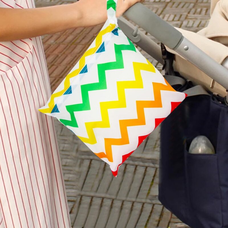 RTRTGS 2 Stück Wetbag Organiser Beutel Nasstaschen Wickeltasche Stoffwindeln Taschen mit Wiederverwendbarem Stoff, Windeltasche – Bild 6