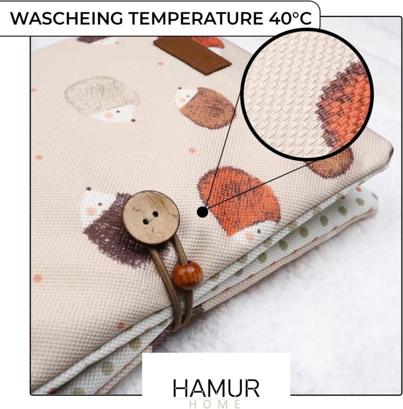 HAMUR HOME Windeltasche Organizer und Kosmetiktasche 2in1 - Kleine Wickeltasche für Unterwegs Mamas Windeln Creme Tücher Baby Organizer (Urchin) – Bild 4