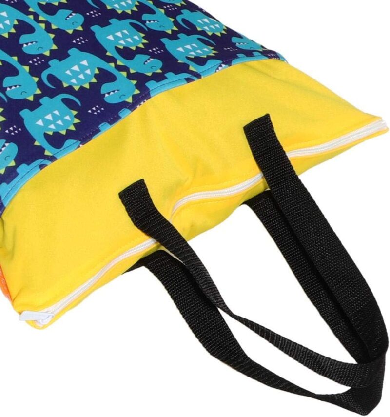 40x70cm Wet Dry Bag, wasserdicht waschbar Windel Windel Aufbewahrungstasche mit großem Fassungsvermögen und Griff für Badeanzug Unterwäsche Windel(Gelb) – Bild 4