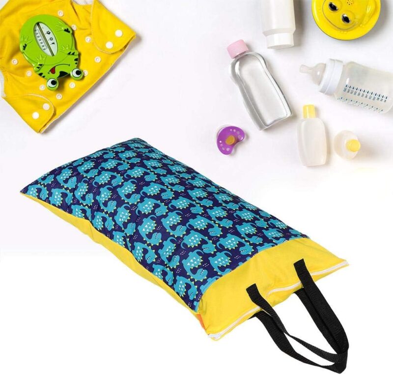 40x70cm Wet Dry Bag, wasserdicht waschbar Windel Windel Aufbewahrungstasche mit großem Fassungsvermögen und Griff für Badeanzug Unterwäsche Windel(Gelb) – Bild 5