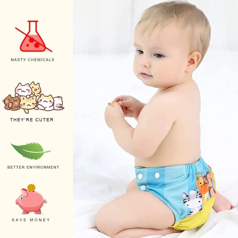 Windeltasche, 2 Stück kleine Windeltasche, Kindertasche für Reisen, Neugeborene, Dry Bag, waschbar, wiederverwendbar, wasserdichter Reißverschluss, Organizer (Rosa Alpaka-Modell + Strauß-Modell) – Bild 4