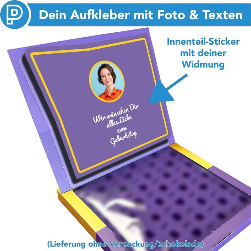 Schokoladenetikett personalisiert mit Foto & Text | Milka Pralinés Aufkleber personalisiert | I love Milka Etikett personalisiert – Bild 5