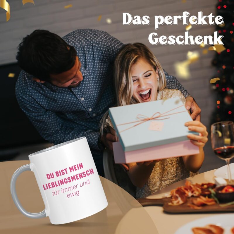 LIEBTASTISCH Personalisierte Tasse – Tasse mit Namen – Spülmaschinen- & Mikrowellengeeignet – In Deutschland bedruckt – 330 ml – Tasse personalisiert & beidseitig bedruckt – Tasse bedrucken (Grau) – Bild 3