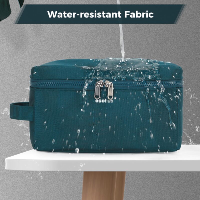 ECOHUB Kulturbeutel für Herren, Wasserdicht Reise-Kulturtasche, Waschtasche mit Trocken-/Nasstasche, Kosmetiktasche Herren Mit Doppelreißverschluss, Patent Angemeldet(Grün) – Bild 6