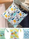WANYIG 3 Stück Wet Dry Cloth Windeltaschen Wiederverwendbar Wetbag Nasstaschen Wickeltasche Wasserdicht Waschbar mit Reißverschlusstasche/Druckknopfgriff(Farbe 5) – Bild 5