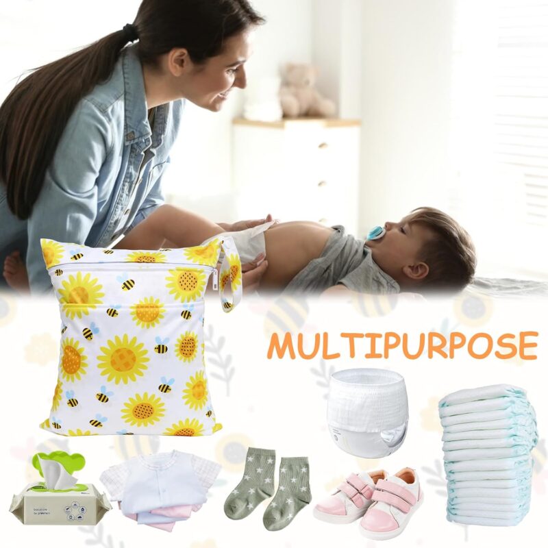 DMNQ Wetbag mit Reißverschluss Nasstasche, wiederverwendbar, geeignet für Babys und Erwachsene – Bild 4