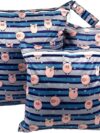3 Stück Windeltasche Wickeltasche -Stoffwindeln Nasstaschen Wetbag mit Reißverschluss Wiederverwendbare Organiser Beutel Waschbar Nassbeutel für Baby Reisen Babys Windeln Unterwegs -Vogelbrille – Bild 2