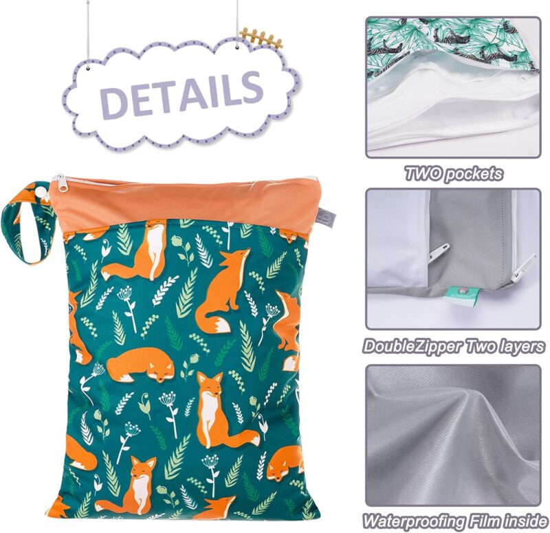 Happy Cherry Kindergarten Wetbag Waschbar Windelbeutel Wasserdicht Nasstasche – Bild 6