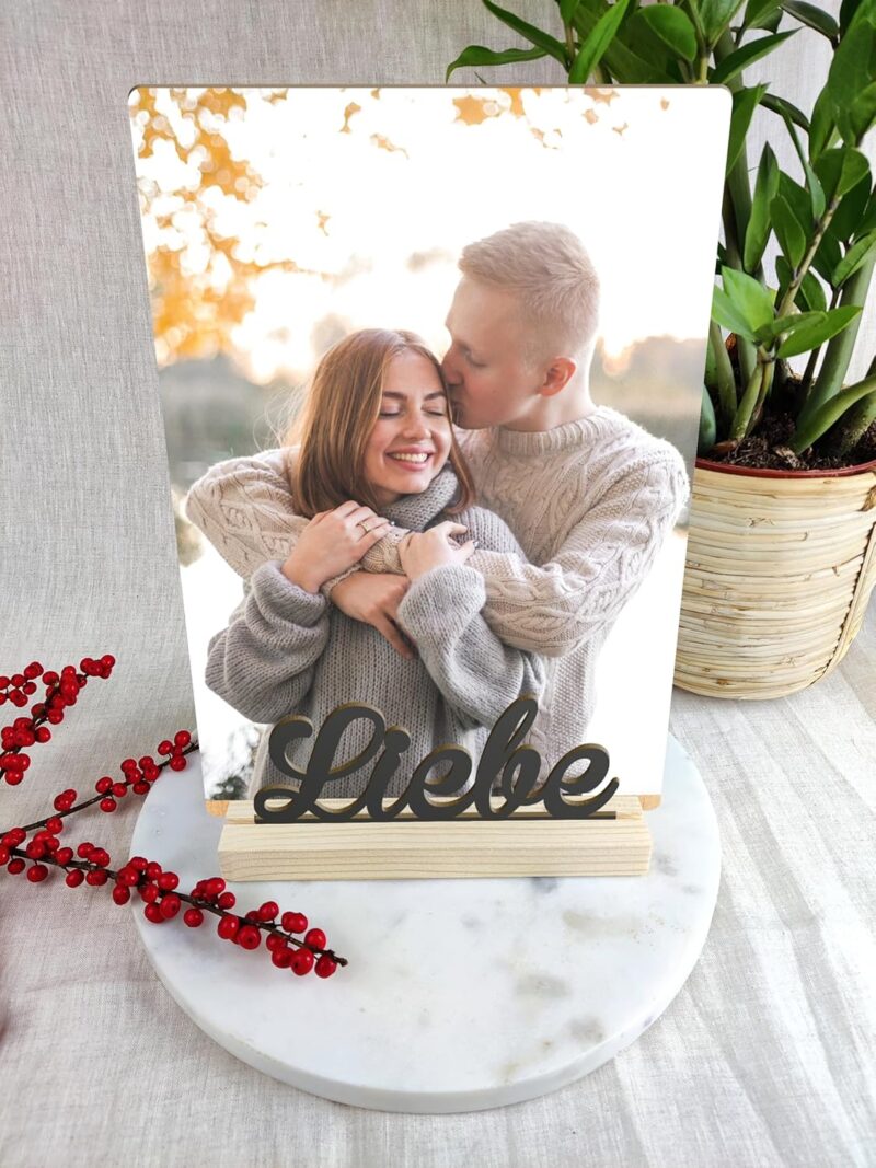 Elbeffekt Liebe Geschenk - Schriftzug mit Fotografie Holzbild - Liebe Geschenke, Liebe Weihnachtsgeschenk, Weihnachtsgeschenk für Liebe, Geschenk Liebe, Geschenke Liebe personalisiert – Bild 3