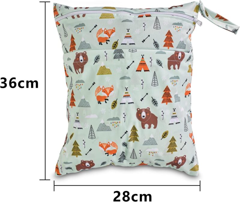 Tolenre Windeltasche, Wiederverwendbare Wetbag Kindergarten, Nasse und Trocken Doppelreißverschluss Nasstasche, Waschbare Nasstasche FüR Babys, Schwimmen, Fitnessstudio – Bild 6