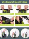 ALVABABY Dry Bag 2L Wasserdichte Tasche mit Wetbag nassbeutel schwimmen,Wasserdichter Beutel Roll-Top Wasserfester Rucksack Packsack Waterproof Drybag,Schwimmen Strand Baden Kanu 2WFL05-DE – Bild 3