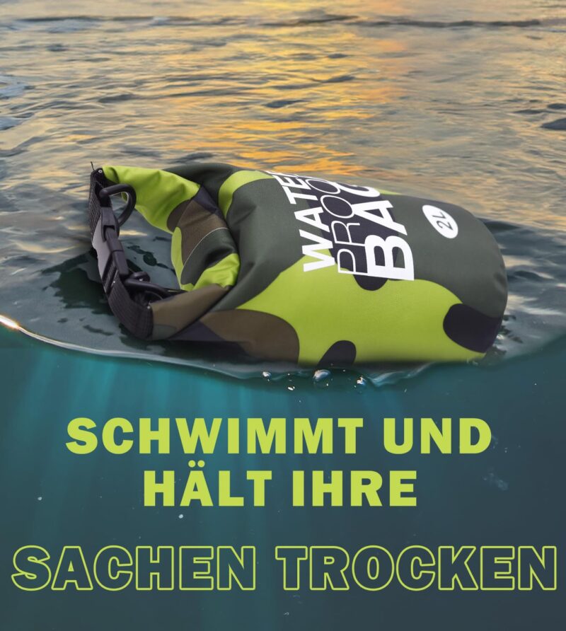 ALVABABY Dry Bag 2L Wasserdichte Tasche mit Wetbag nassbeutel schwimmen,Wasserdichter Beutel Roll-Top Wasserfester Rucksack Packsack Waterproof Drybag,Schwimmen Strand Baden Kanu 2WFL05-DE – Bild 4