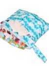 Damero windeltasche wetbag wiederverwendbar, Nasstaschen für Unterwegs, Wetbag windelbeutel für Babys Windeln, schmutzige Kleidung und anderes Zubehör, (Kleine, Katze) – Bild 5