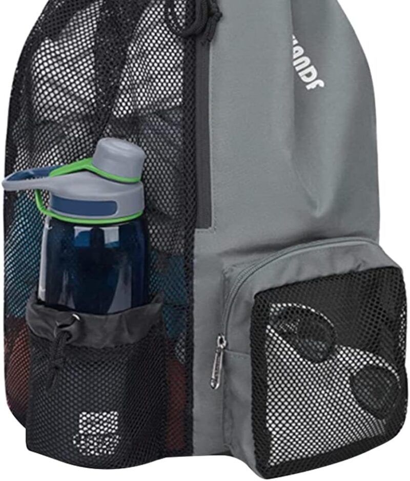 ARVALOLET Mesh-Rucksack mit Kordelzug Turnbeutel Sportbeutel Gym Bag mit Nasstaschen,Schwimmbeutel,Kordelzug-Rucksack für Schule,Sport,Schwimmen,Reisen – Bild 6
