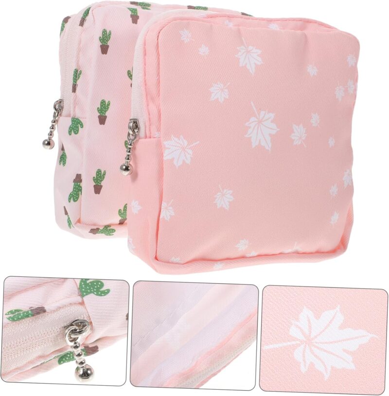 SEWOART 2st Aufbewahrungsbeutel Für Damenbinden Tragetaschen Aus Baumwolle Organisator Für Damenbinden Wasserdichter Geldhalter Zeitraum Beutel Kleine Nasstasche Mini-kosmetiktasche ， – Bild 4