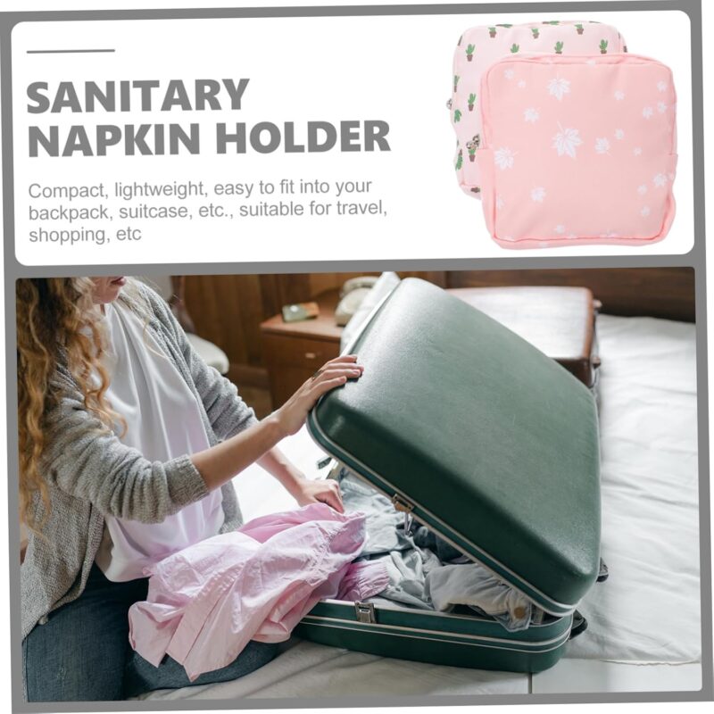 SEWOART 2st Aufbewahrungsbeutel Für Damenbinden Tragetaschen Aus Baumwolle Organisator Für Damenbinden Wasserdichter Geldhalter Zeitraum Beutel Kleine Nasstasche Mini-kosmetiktasche ， – Bild 5