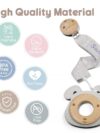 TYRY.HU Schnullerkette mit Namen Jungen Mädchen Personalisierte Schnullerband Holz Clip Baumwolle Schnuller Clips für Neugeboren, 2 Stücke – Bild 3