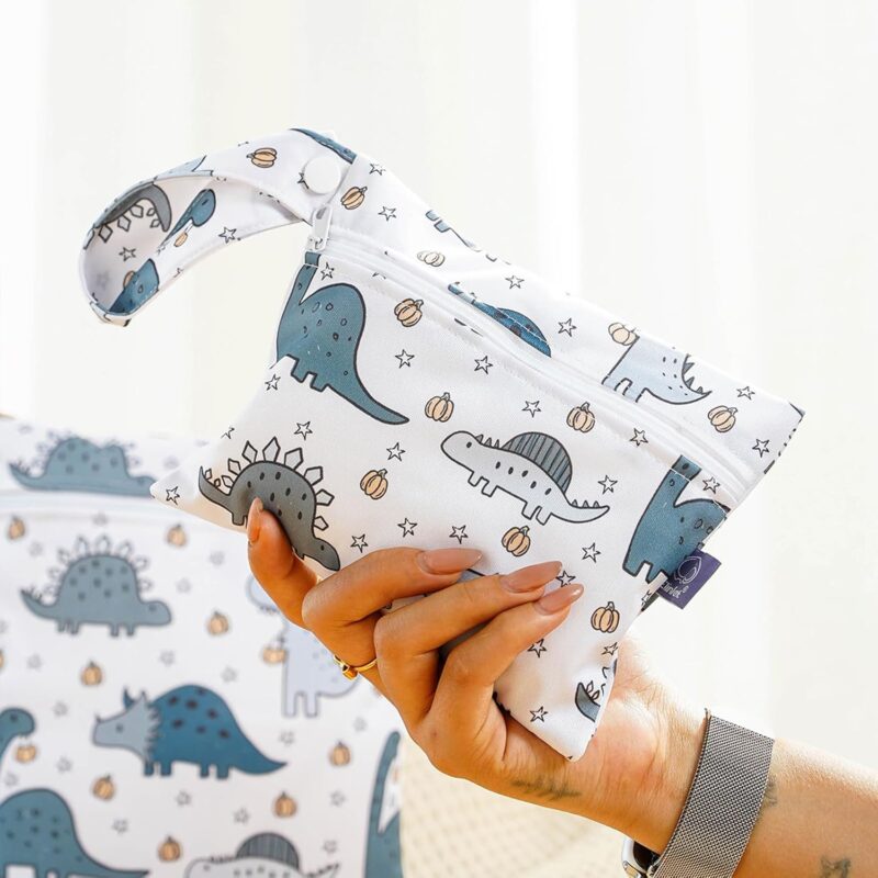 2 Stück Wetbag Kindergarten Groß, Nasstasche Wet Bag Windeltasche Klein, Nassbeutel Kindergarten Personalisiert for Baby Stoffwindeln (A) – Bild 5
