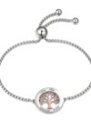 TMT Personalisiertes Lebensbaum Armband mit Gravur (silber & rose-gold) Mutter Tochter Armband mit Namen Tree of Life Personalisierte Geschenke Beste Mama Geschenk Armband personalisiert Damen – Bild 3
