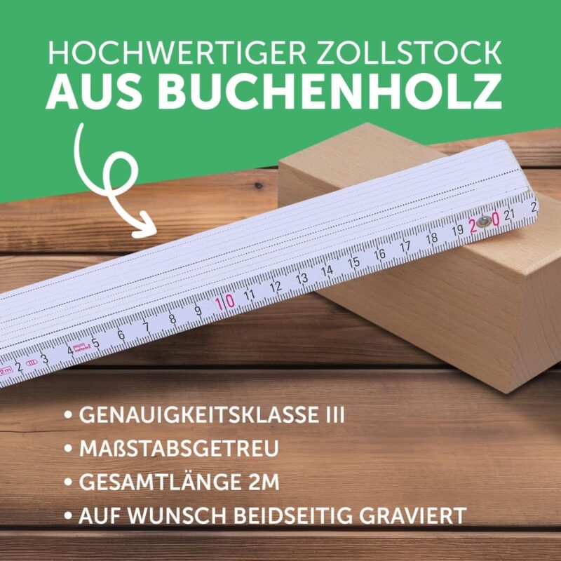GRAVURZEILE Zollstock 2 Meter mit Gravur oder UV Druck - Finger Weg! - Personalisiert mit Namen - Gliedermaßstab mit Winkelanzeige - Geschenke für Männer Papa und Opa – Vatertagsgeschenk - UV Druck – Bild 4