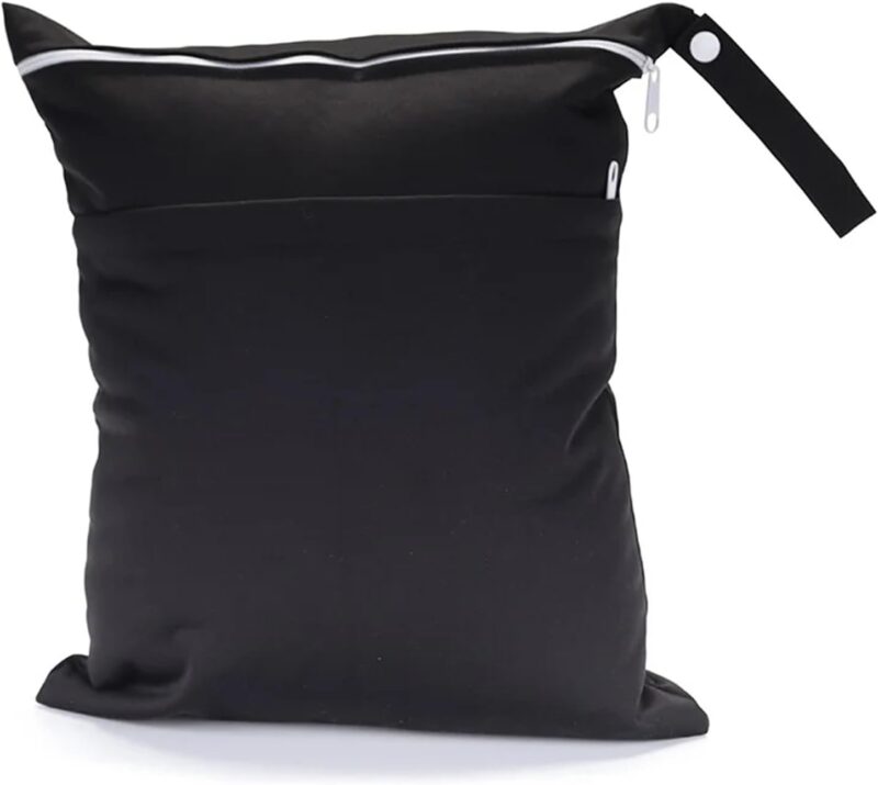 AOEGBY Windelbeutel Wetbag 3 stücke 11 Farben Gedruckt Doppel Reißverschluss Nass/Trocken Tasche Wasserdicht Nass Tuch Windel Rucksack Mehrweg Windel Abdeckung WetBag Nasstasche(Pink) – Bild 3