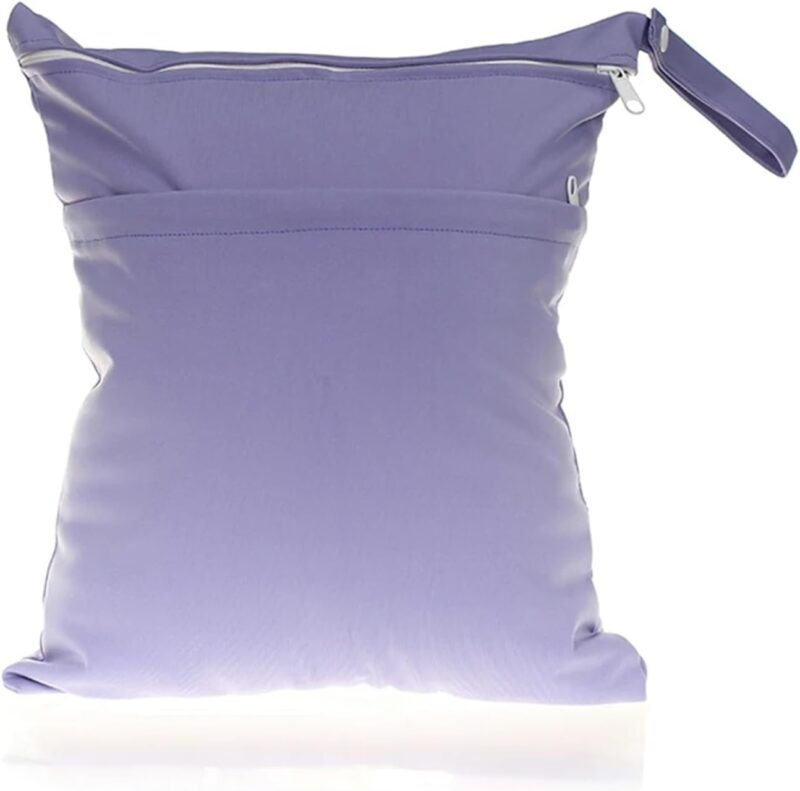 AOEGBY Windelbeutel Wetbag 3 stücke 11 Farben Gedruckt Doppel Reißverschluss Nass/Trocken Tasche Wasserdicht Nass Tuch Windel Rucksack Mehrweg Windel Abdeckung WetBag Nasstasche(Pink) – Bild 5