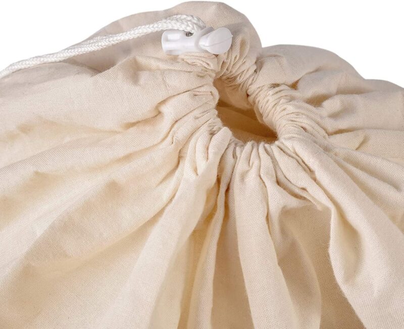 Wäschesack 2er-Set - 71 x 91 cm, 100% Baumwolle, strapazierfähiger Wäschesammlersack mit Kordelzug – 75 l extra groß faltbarer Wäschebeutel – Bild 5