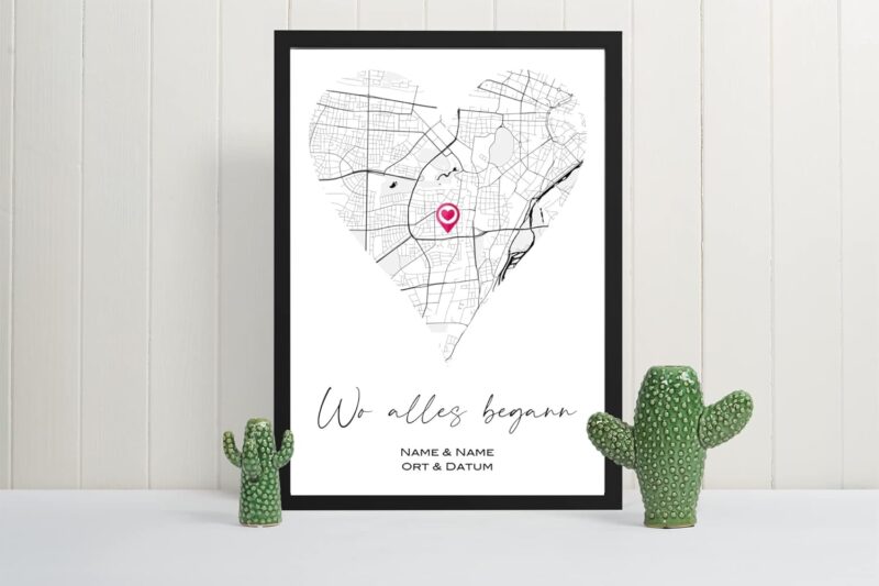 Deqosy Personalisiertes Wo alles begann Poster Geschenke für Frauen, Geschenk Freundin, Geschenk für Sie und Ihn, Partner Geschenke, Geschenke für Freundin Hochzeit Jahrestag – Bild 4