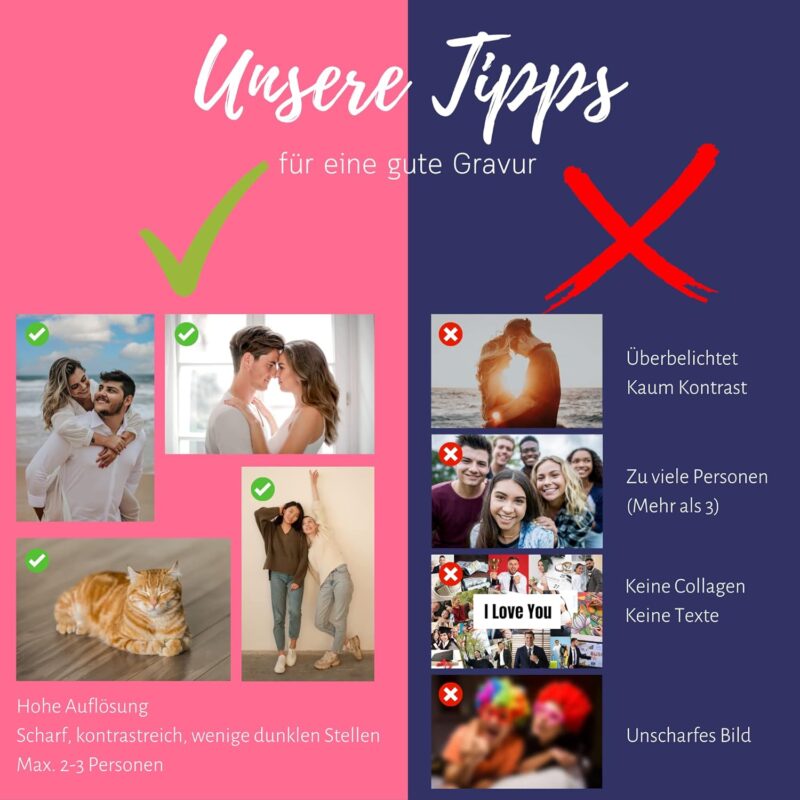 MyPrezzie Gravur Schlüsselanhänger personalisiert mit deinem eigenem Foto/Bild, Wunschtext | Partner Liebes Geschenkidee | Valentinstags Geschenk für Sie und Ihn – Bild 6