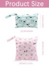 2 Stück Nappy Bags, Wet Dry Bags, Windeltaschen Nasstaschen Nasse und Trocken Wickeltasche Wasserdicht Waschbar Wetbag Organiser für Kleinkind Windeln Reisen Gym Strand Pool – Bild 2