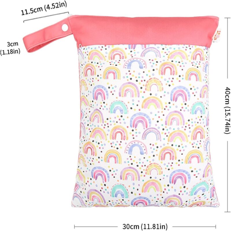 2 Stück/4 Stück Wetbag Kindergarten,Nasstasche Wiederverwendbare,Nassbeutel Schwimmen,Wetbag Stoffwindeln,Nassbeutel Kindergarten,Wetbag Schwimmsachen,Windeltasche für Unterwegs (30*40cm) (2PCS-Pink) – Bild 2