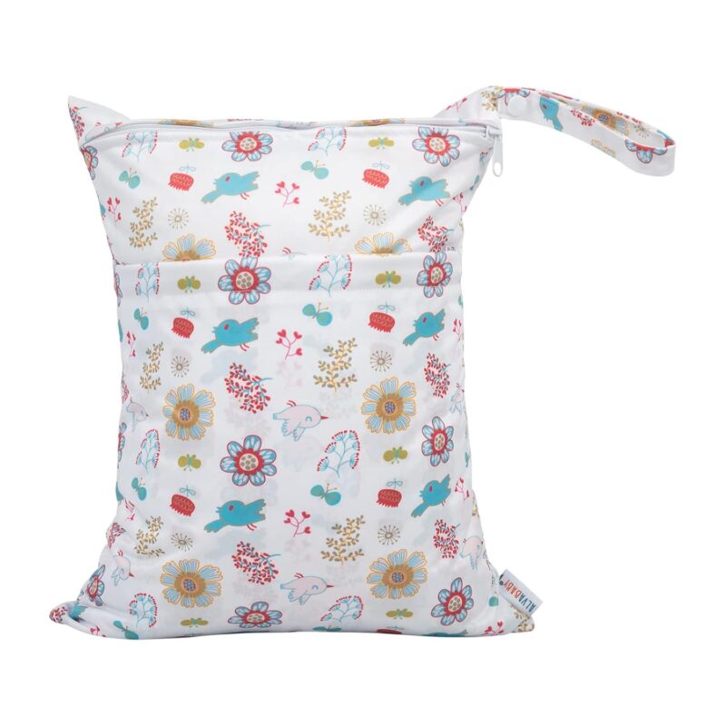 ALVABABY 2 Stück windeltasche wetbag wiederverwendbar, Nasstaschen für Unterwegs, wiederverwendbar mit Zwei Reißverschlusstaschen windelbeutel für Babys Windeln LX-H341355-DE – Bild 2