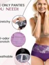 Damen Slips 3er-Pack gemischte Damen-Unterwäsche aus elastischer Baumwolle mit hoher Taille, weiche, atmungsaktive und Bequeme Unterwäsche mit hoher Unterhosen Damen Große Größen Boxer Set Damen – Bild 2