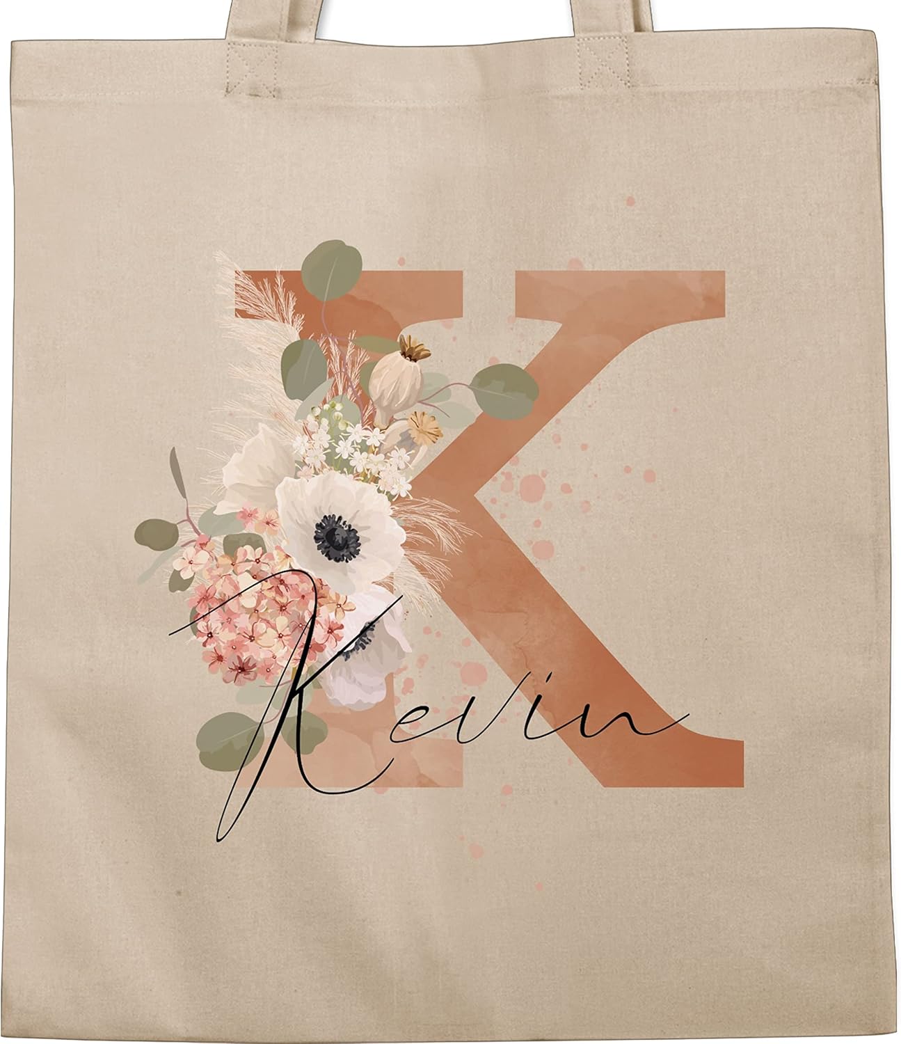 Geschenk mit Namen personalisiert by Shirtracer - Baumwolltasche - Initialen - Watercolor Anfangsbuchstabe Muttertag – Bild 2